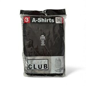 PRO CLUB 3 PACK MENS A-SHIRTS RIBBED COTTON TANK TOP IN BLACK SIZE 2XL